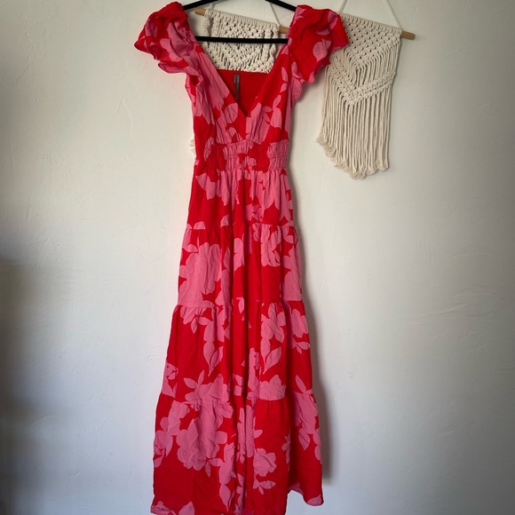 Anthropologie Silver Lake Flutter Sleeve Maxi Dress - Picture 3 of 6